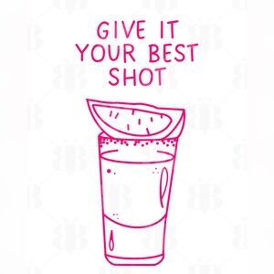 Pink shot paperboard print